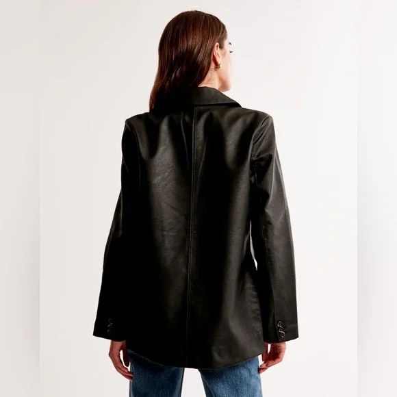 Abercrombie & Fitch Vegan Leather Blazer - Picture 2 of 8